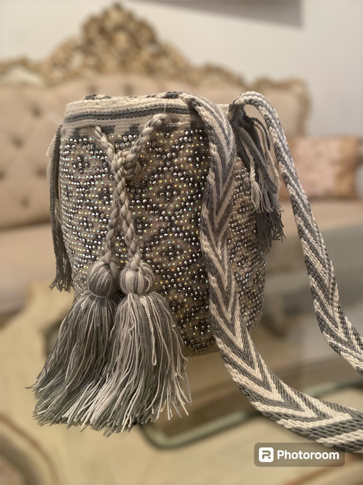 Artisanal ethnic Wayuu mochila bags.